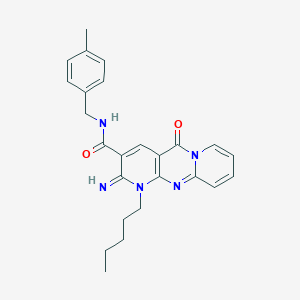molecular formula C25H27N5O2 B356514 2-imino-N-(4-methylbenzyl)-5-oxo-1-pentyl-1,5-dihydro-2H-dipyrido[1,2-a:2,3-d]pyrimidine-3-carboxamide CAS No. 577695-09-1