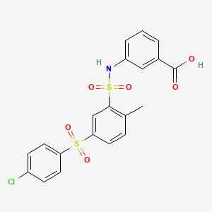 molecular formula C20H16ClNO6S2 B3565149 3-[({5-[(4-chlorophenyl)sulfonyl]-2-methylphenyl}sulfonyl)amino]benzoic acid 