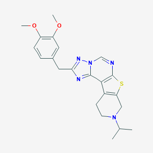 molecular formula C22H25N5O2S B356515 2-(3,4-Dimethoxybenzyl)-9-isopropyl-8,9,10,11-tetrahydropyrido[4',3':4,5]thieno[3,2-e][1,2,4]triazolo[1,5-c]pyrimidine CAS No. 578720-98-6