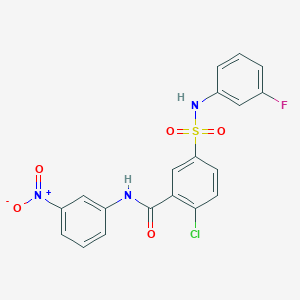 2-chloro-5-[(3-fluorophenyl)sulfamoyl]-N-(3-nitrophenyl)benzamide