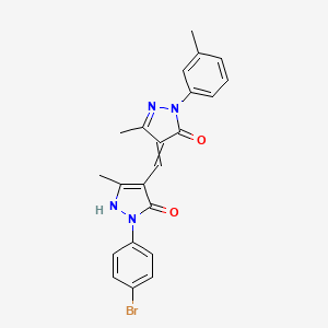 2-(4-bromophenyl)-4-{[5-hydroxy-3-methyl-1-(3-methylphenyl)-1H-pyrazol-4-yl]methylene}-5-methyl-2,4-dihydro-3H-pyrazol-3-one