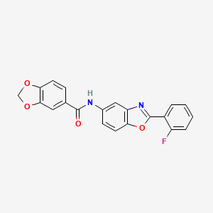 N-[2-(2-fluorophenyl)-1,3-benzoxazol-5-yl]-1,3-benzodioxole-5-carboxamide