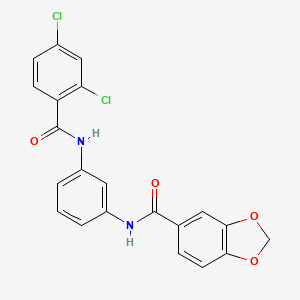 molecular formula C21H14Cl2N2O4 B3565272 N-{3-[(2,4-dichlorobenzoyl)amino]phenyl}-1,3-benzodioxole-5-carboxamide 