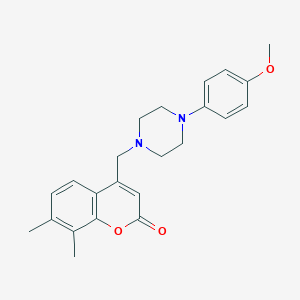 molecular formula C23H26N2O3 B356528 4-[[4-(4-Methoxyphenyl)piperazin-1-yl]methyl]-7,8-dimethylchromen-2-one CAS No. 775312-10-2
