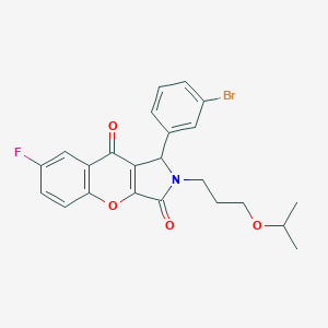 molecular formula C23H21BrFNO4 B356529 1-(3-Bromophenyl)-7-fluoro-2-(3-isopropoxypropyl)-1,2-dihydrochromeno[2,3-c]pyrrole-3,9-dione CAS No. 844660-51-1