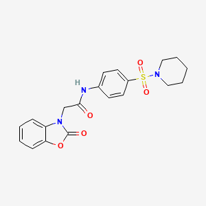 2-(2-oxo-1,3-benzoxazol-3(2H)-yl)-N-[4-(1-piperidinylsulfonyl)phenyl]acetamide