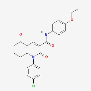 molecular formula C24H21ClN2O4 B3565310 1-(4-chlorophenyl)-N-(4-ethoxyphenyl)-2,5-dioxo-1,2,5,6,7,8-hexahydro-3-quinolinecarboxamide 