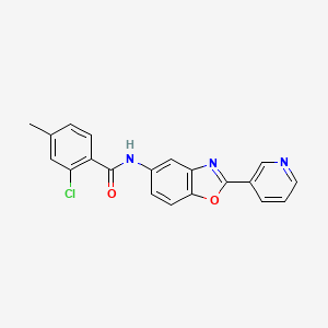 2-chloro-4-methyl-N-[2-(3-pyridinyl)-1,3-benzoxazol-5-yl]benzamide