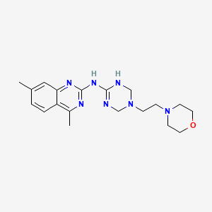 4,7-dimethyl-N-[5-(2-morpholin-4-ylethyl)-1,3,5-triazinan-2-ylidene]quinazolin-2-amine