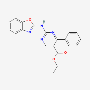 molecular formula C20H16N4O3 B3565328 ethyl 2-(1,3-benzoxazol-2-ylamino)-4-phenyl-5-pyrimidinecarboxylate 