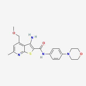 molecular formula C21H24N4O3S B3565329 3-amino-4-(methoxymethyl)-6-methyl-N-[4-(4-morpholinyl)phenyl]thieno[2,3-b]pyridine-2-carboxamide 