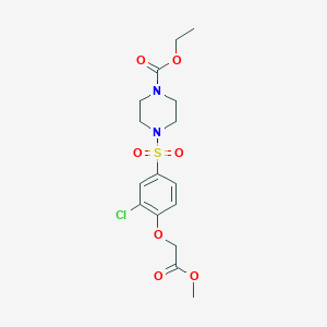 ethyl 4-{[3-chloro-4-(2-methoxy-2-oxoethoxy)phenyl]sulfonyl}-1-piperazinecarboxylate