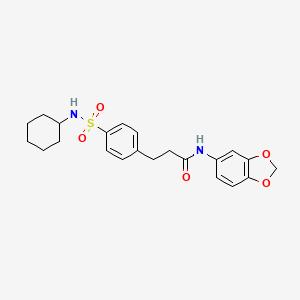 N-1,3-benzodioxol-5-yl-3-{4-[(cyclohexylamino)sulfonyl]phenyl}propanamide