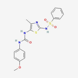 N-[5-({[(4-methoxyphenyl)amino]carbonyl}amino)-4-methyl-1,3-thiazol-2-yl]benzenesulfonamide