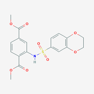 molecular formula C18H17NO8S B3565390 dimethyl 2-[(2,3-dihydro-1,4-benzodioxin-6-ylsulfonyl)amino]terephthalate 