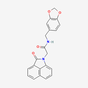 molecular formula C21H16N2O4 B3565400 N-(1,3-benzodioxol-5-ylmethyl)-2-(2-oxobenzo[cd]indol-1(2H)-yl)acetamide 