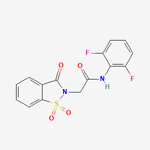 molecular formula C15H10F2N2O4S B3565404 N-(2,6-difluorophenyl)-2-(1,1-dioxido-3-oxo-1,2-benzisothiazol-2(3H)-yl)acetamide 