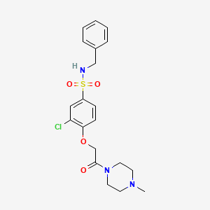 molecular formula C20H24ClN3O4S B3565410 N-benzyl-3-chloro-4-[2-(4-methyl-1-piperazinyl)-2-oxoethoxy]benzenesulfonamide 