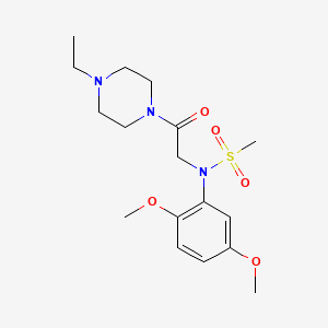 molecular formula C17H27N3O5S B3565422 N-(2,5-dimethoxyphenyl)-N-[2-(4-ethyl-1-piperazinyl)-2-oxoethyl]methanesulfonamide 