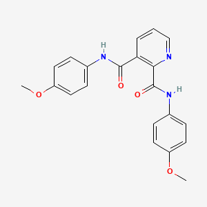 molecular formula C21H19N3O4 B3565423 N,N'-bis(4-methoxyphenyl)-2,3-pyridinedicarboxamide 