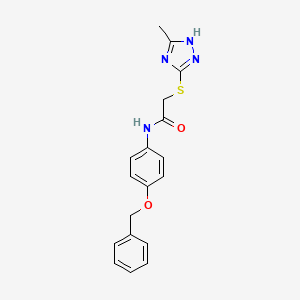 molecular formula C18H18N4O2S B3565449 N-[4-(benzyloxy)phenyl]-2-[(5-methyl-4H-1,2,4-triazol-3-yl)sulfanyl]acetamide 