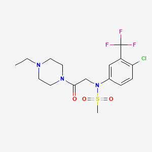 N-[4-chloro-3-(trifluoromethyl)phenyl]-N-[2-(4-ethyl-1-piperazinyl)-2-oxoethyl]methanesulfonamide