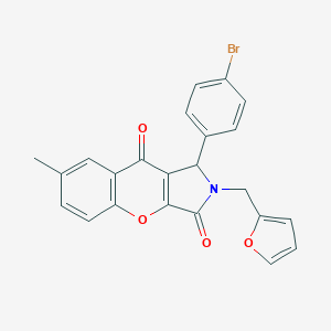 molecular formula C23H16BrNO4 B356548 1-(4-Bromophenyl)-2-(2-furylmethyl)-7-methyl-1,2-dihydrochromeno[2,3-c]pyrrole-3,9-dione CAS No. 845666-71-9