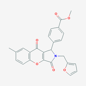 molecular formula C25H19NO6 B356549 methyl 4-[2-(furan-2-ylmethyl)-7-methyl-3,9-dioxo-1H-chromeno[2,3-c]pyrrol-1-yl]benzoate CAS No. 845667-70-1