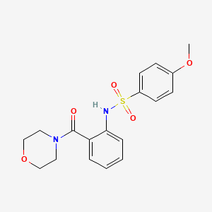 molecular formula C18H20N2O5S B3565490 4-methoxy-N-[2-(4-morpholinylcarbonyl)phenyl]benzenesulfonamide 