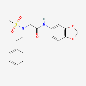 N~1~-1,3-benzodioxol-5-yl-N~2~-(methylsulfonyl)-N~2~-(2-phenylethyl)glycinamide