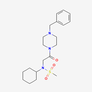 N-[2-(4-benzyl-1-piperazinyl)-2-oxoethyl]-N-cyclohexylmethanesulfonamide