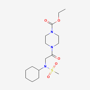 molecular formula C16H29N3O5S B3565504 ethyl 4-[N-cyclohexyl-N-(methylsulfonyl)glycyl]-1-piperazinecarboxylate 