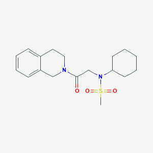 molecular formula C18H26N2O3S B3565519 N-cyclohexyl-N-[2-(3,4-dihydro-2(1H)-isoquinolinyl)-2-oxoethyl]methanesulfonamide 