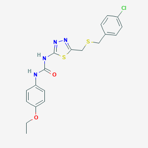 molecular formula C19H19ClN4O2S2 B356552 1-[5-[(4-Chlorophenyl)methylsulfanylmethyl]-1,3,4-thiadiazol-2-yl]-3-(4-ethoxyphenyl)urea CAS No. 426249-99-2