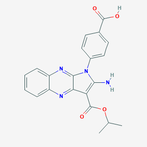 molecular formula C21H18N4O4 B356553 4-[2-amino-3-(isopropoxycarbonyl)-1H-pyrrolo[2,3-b]quinoxalin-1-yl]benzoic acid CAS No. 799782-29-9