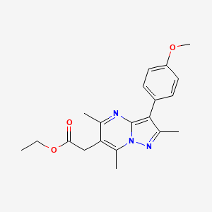 molecular formula C20H23N3O3 B3565545 ethyl [3-(4-methoxyphenyl)-2,5,7-trimethylpyrazolo[1,5-a]pyrimidin-6-yl]acetate 