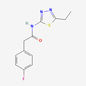 molecular formula C12H12FN3OS B3565575 N-(5-ethyl-1,3,4-thiadiazol-2-yl)-2-(4-fluorophenyl)acetamide 