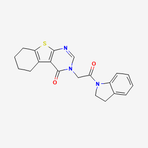 molecular formula C20H19N3O2S B3565591 3-[2-(2,3-dihydro-1H-indol-1-yl)-2-oxoethyl]-5,6,7,8-tetrahydro[1]benzothieno[2,3-d]pyrimidin-4(3H)-one 