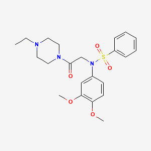 N-(3,4-dimethoxyphenyl)-N-[2-(4-ethyl-1-piperazinyl)-2-oxoethyl]benzenesulfonamide