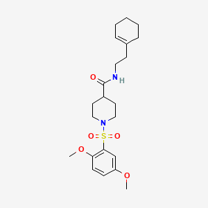 molecular formula C22H32N2O5S B3565602 N-[2-(1-cyclohexen-1-yl)ethyl]-1-[(2,5-dimethoxyphenyl)sulfonyl]-4-piperidinecarboxamide 