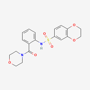 N-[2-(morpholine-4-carbonyl)phenyl]-2,3-dihydro-1,4-benzodioxine-6-sulfonamide