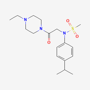 molecular formula C18H29N3O3S B3565620 N-[2-(4-ethyl-1-piperazinyl)-2-oxoethyl]-N-(4-isopropylphenyl)methanesulfonamide 