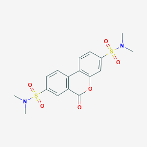 molecular formula C17H18N2O6S2 B3565662 N,N,N',N'-tetramethyl-6-oxo-6H-benzo[c]chromene-3,8-disulfonamide 