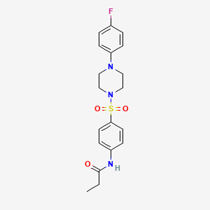 N-(4-{[4-(4-fluorophenyl)-1-piperazinyl]sulfonyl}phenyl)propanamide