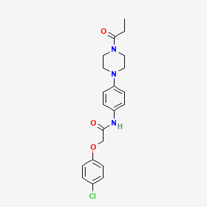 2-(4-chlorophenoxy)-N-[4-(4-propanoylpiperazin-1-yl)phenyl]acetamide