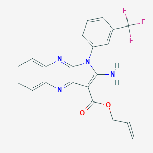 molecular formula C21H15F3N4O2 B356569 Prop-2-enyl 2-amino-1-[3-(trifluoromethyl)phenyl]pyrrolo[3,2-b]quinoxaline-3-carboxylate CAS No. 799808-21-2