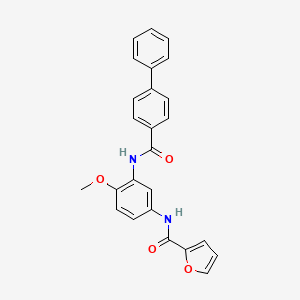 molecular formula C25H20N2O4 B3565715 N-{3-[(4-biphenylylcarbonyl)amino]-4-methoxyphenyl}-2-furamide 