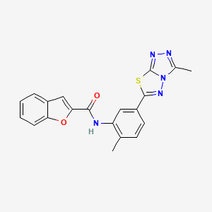 N-[2-methyl-5-(3-methyl[1,2,4]triazolo[3,4-b][1,3,4]thiadiazol-6-yl)phenyl]-1-benzofuran-2-carboxamide