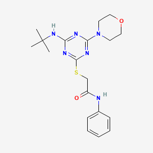 2-{[4-(tert-butylamino)-6-(4-morpholinyl)-1,3,5-triazin-2-yl]thio}-N-phenylacetamide