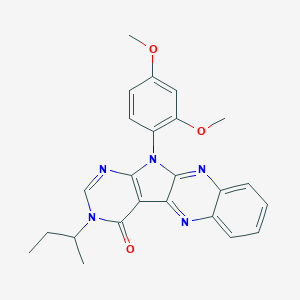 molecular formula C24H23N5O3 B356574 3-sec-butyl-11-(2,4-dimethoxyphenyl)-3,11-dihydro-4H-pyrimido[5',4':4,5]pyrrolo[2,3-b]quinoxalin-4-one CAS No. 847039-46-7